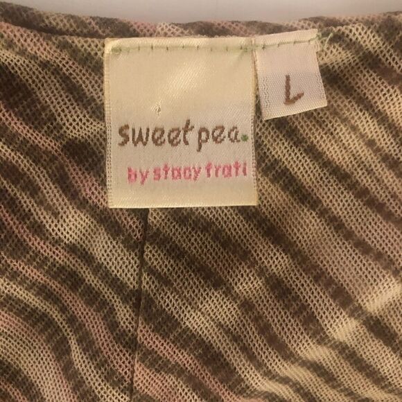 ANTHROPOLOGIE SWEET PEA BY STACI FRATI SLEEVELESS PRINTED MESH BODYCON DRESS L - Picture 3 of 8